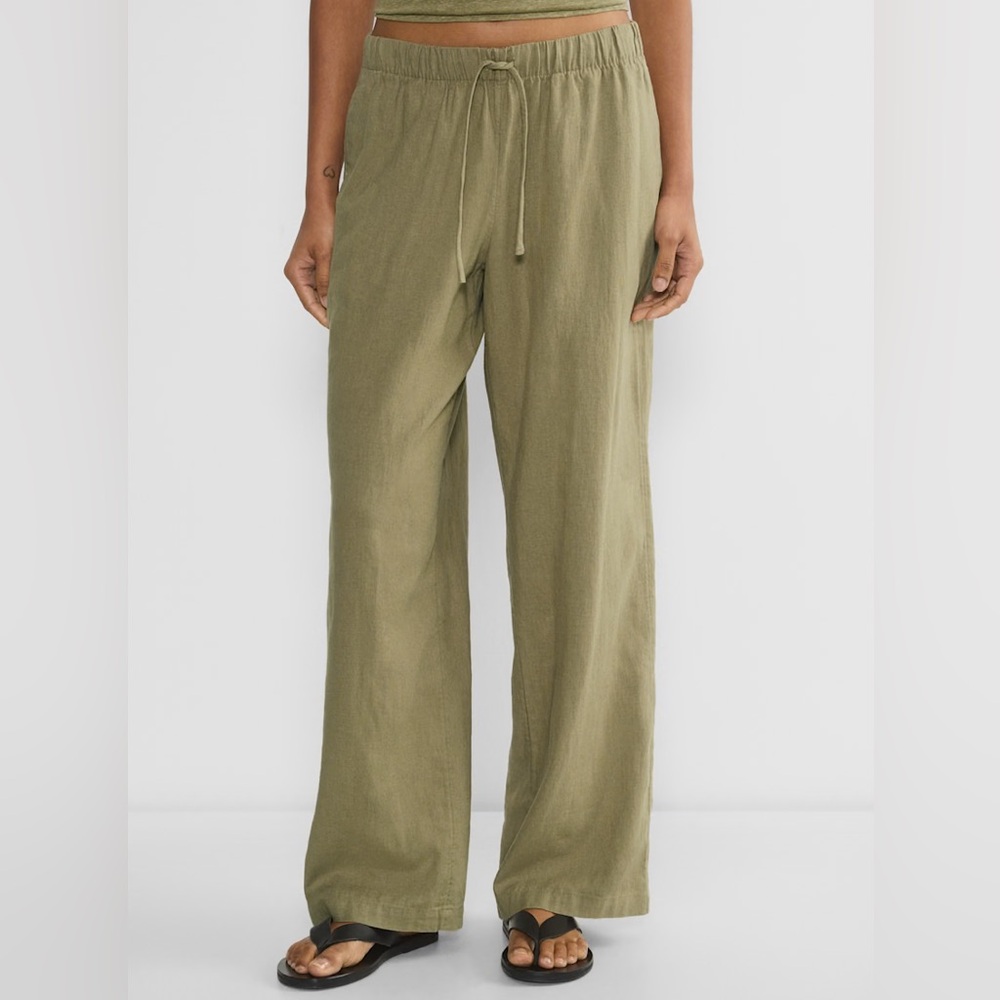 ARITZIA The Group SONTAG LINEN PANT in sundried olive size Small